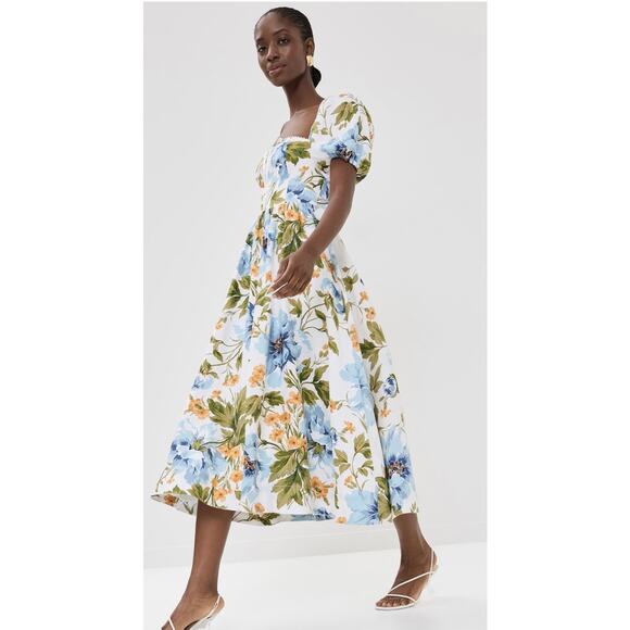 Reformation Marella Linen Dress Botanist Floral Print Size 2 - Picture 3 of 9